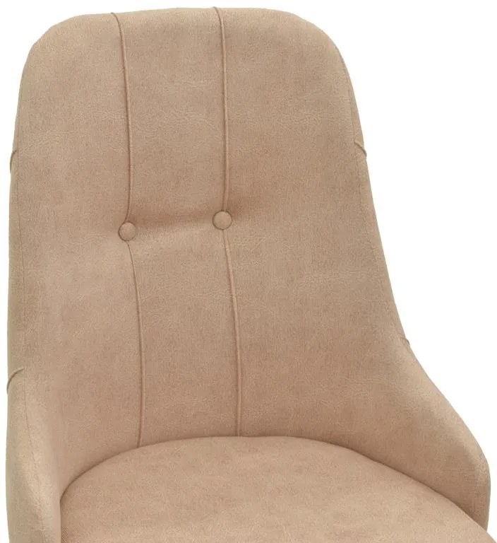 Καρέκλα Elif μπεζ ύφασμα-καρυδί πόδι 46x50x97εκ 45x50x97 εκ.