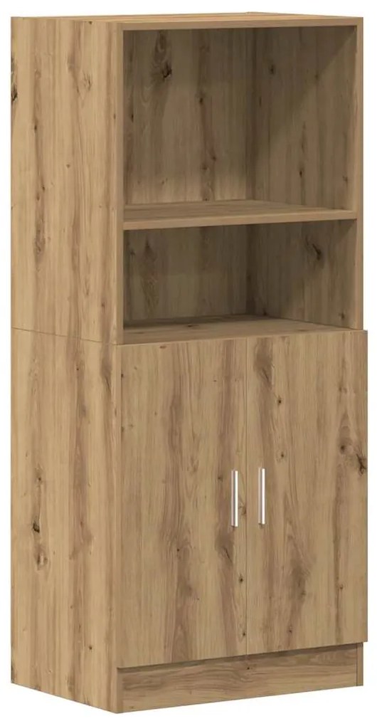 Ντουλάπι Κουζίνας Αρτισιανή Δρυς 57x41,5x131,5 εκ. Επεξεργ.Ξύλο - Καφέ