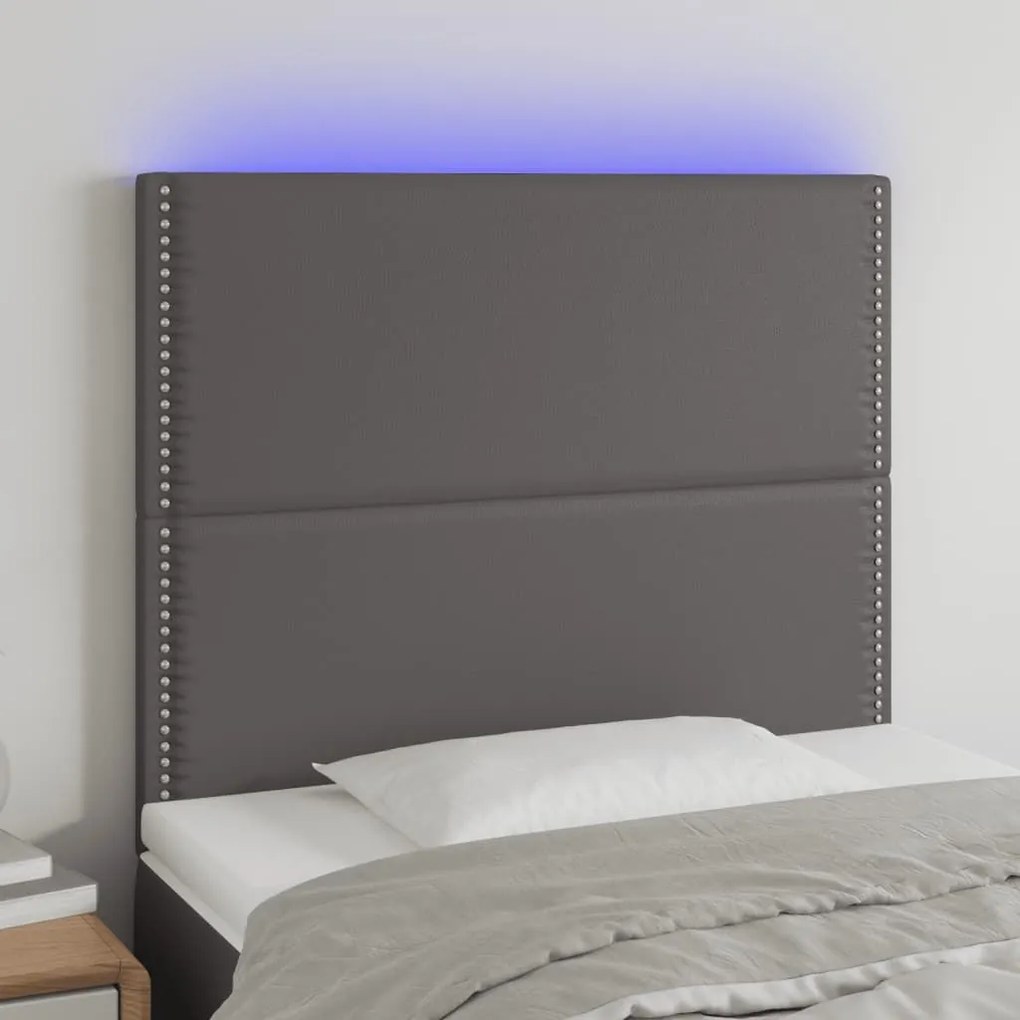 Κεφαλάρι Κρεβατιού LED Γκρι 90x5x118/128 εκ 3122366