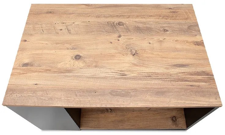 Τραπεζάκι σαλονιού Sylvia Megapap χρώμα pine oak - ανθρακί 90,2x59,2x48,1εκ.