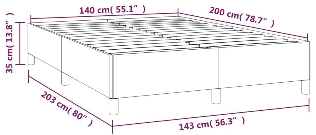 Πλαίσιο Κρεβατιού Ροζ 140x200 εκ. Βελούδινο - Ροζ