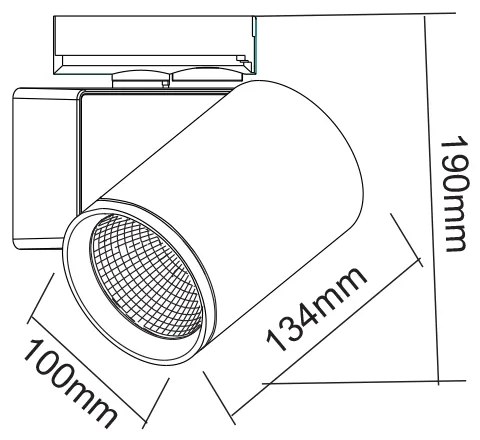 SAND WHITE LED TRACK LUMINAIRE 40W 4000K 1-PHASE 38° 4600LM 230V AC Ra80 5YRS - LISOR4040W2N