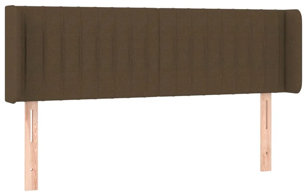 vidaXL Κεφαλάρι Κρεβατιού LED Σκούρο Καφέ 147x16x78/88 εκ. Υφασμάτινο