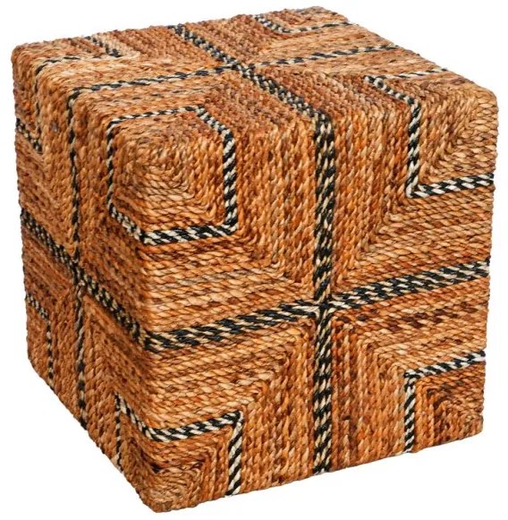 Σκαμπό Lerkmon Inart ψαθα 40x40x40εκ 337-000005-337-000005-Καφέ 337-000005