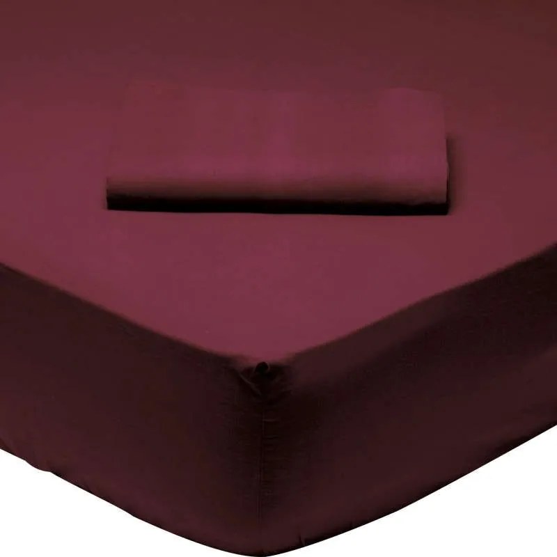 Σεντόνι Με Λάστιχο 1014 Bordo Das Home Ημίδιπλο 120x200cm Με Λάστιχο 100% Cotton