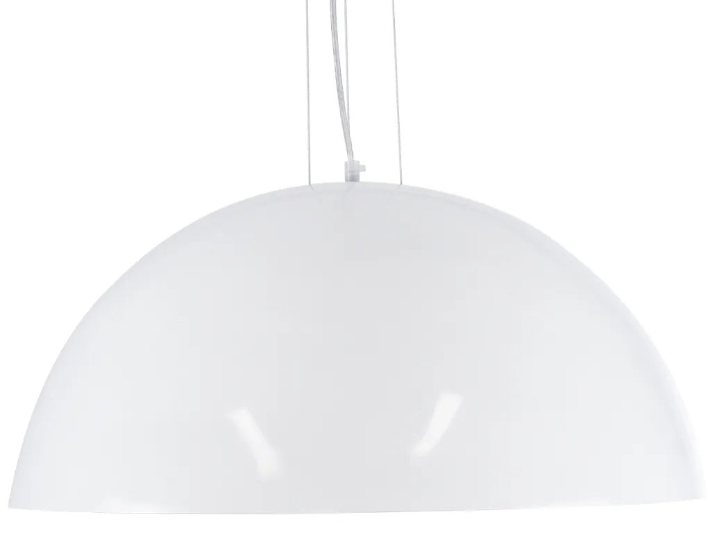 GloboStar® SERENIA WHITE 01271 Μοντέρνο Κρεμαστό Φωτιστικό Οροφής Μονόφωτο Λευκό Γύψινο Καμπάνα Φ60 x Y30cm