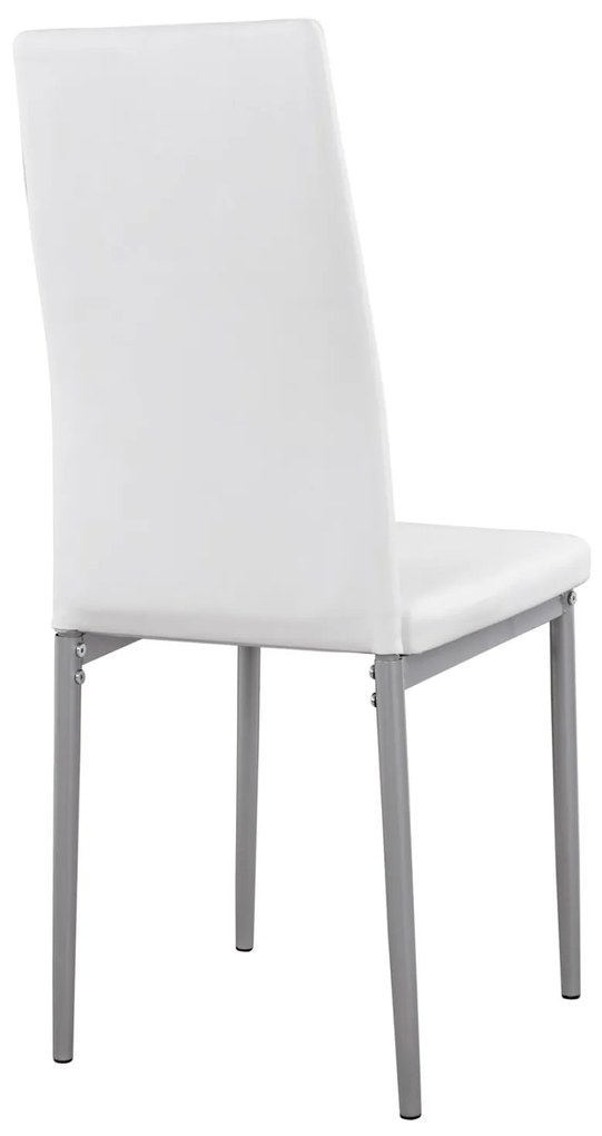 Καρέκλα LADY Μεταλλική με Κάθισμα PU Λευκό 40x48x95εκ. 4αδα 40x48x95 εκ.