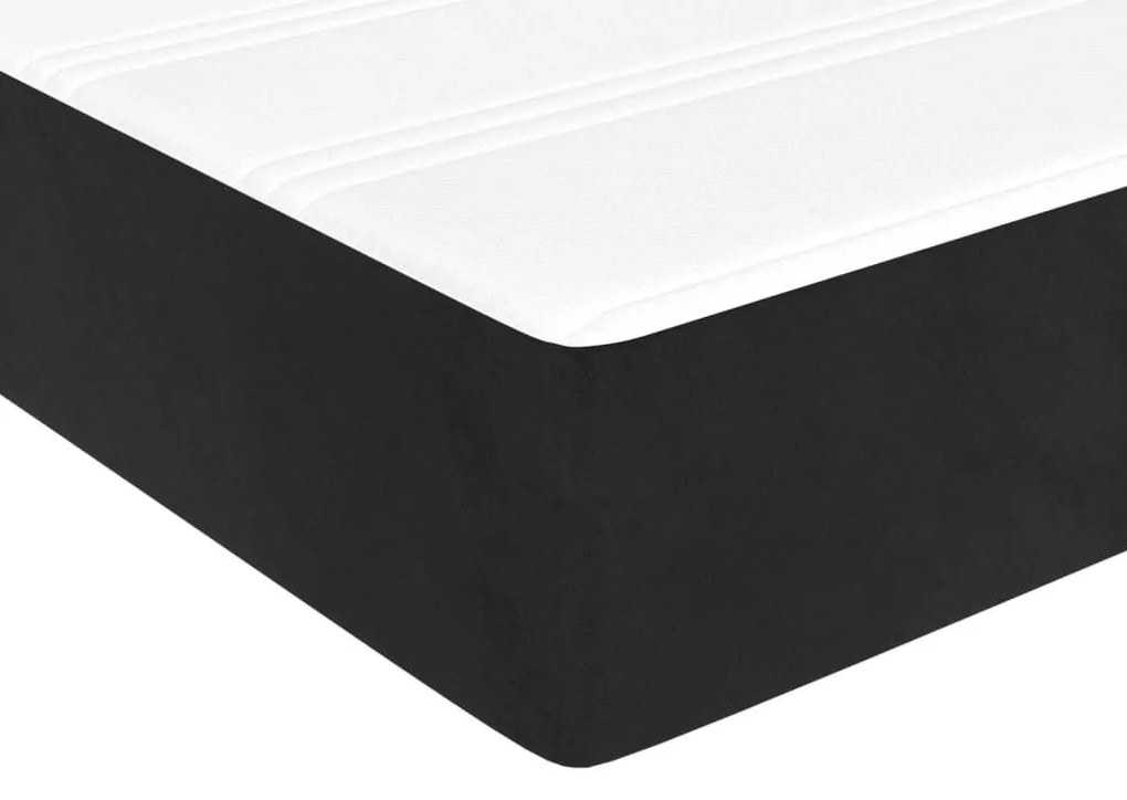 Στρώμα με Pocket Springs Μαύρο 100x200x20 εκ. Βελούδινο - Μαύρο