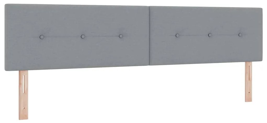 vidaXL LED Κεφαλάρι με φώτα λωρίδας LED Ανοιχτό γκρι 200 cm ύφασμα