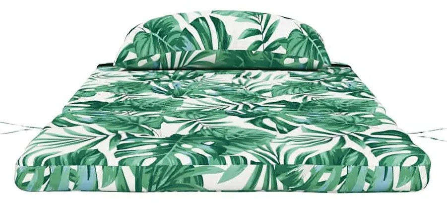 vidaXL Floral με μαξιλάρι 2 pcs Πράσινο