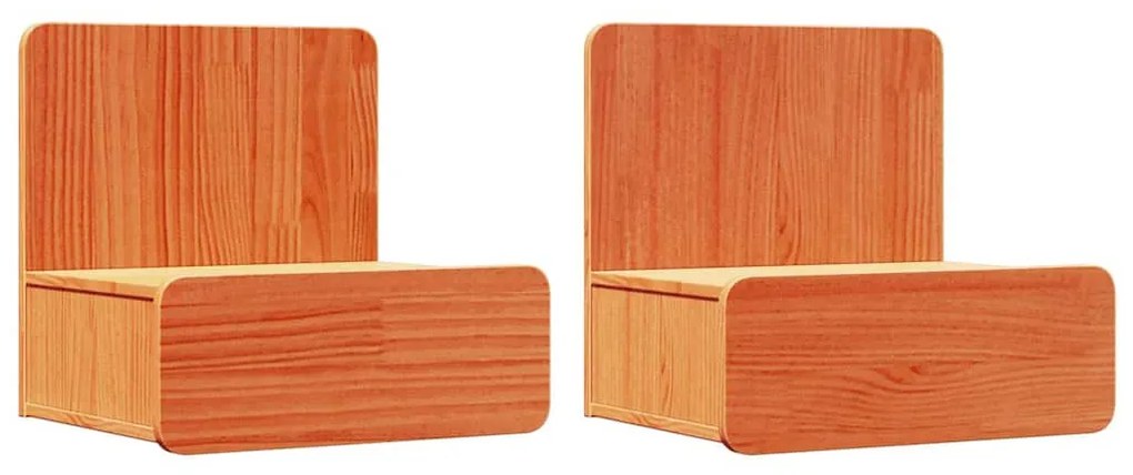 vidaXL Κομοδίνο 2 pcs Καφέ κεριού 44 x 32.5 x 40 εκ. Μασίφ ξύλο πεύκου