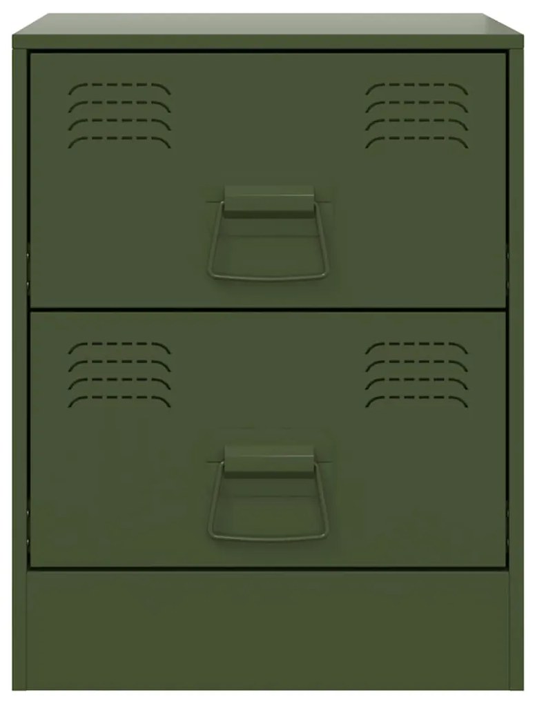vidaXL Κομοδίνο Πράσινο 34,5 x 39 x 44 εκ. από Χάλυβα