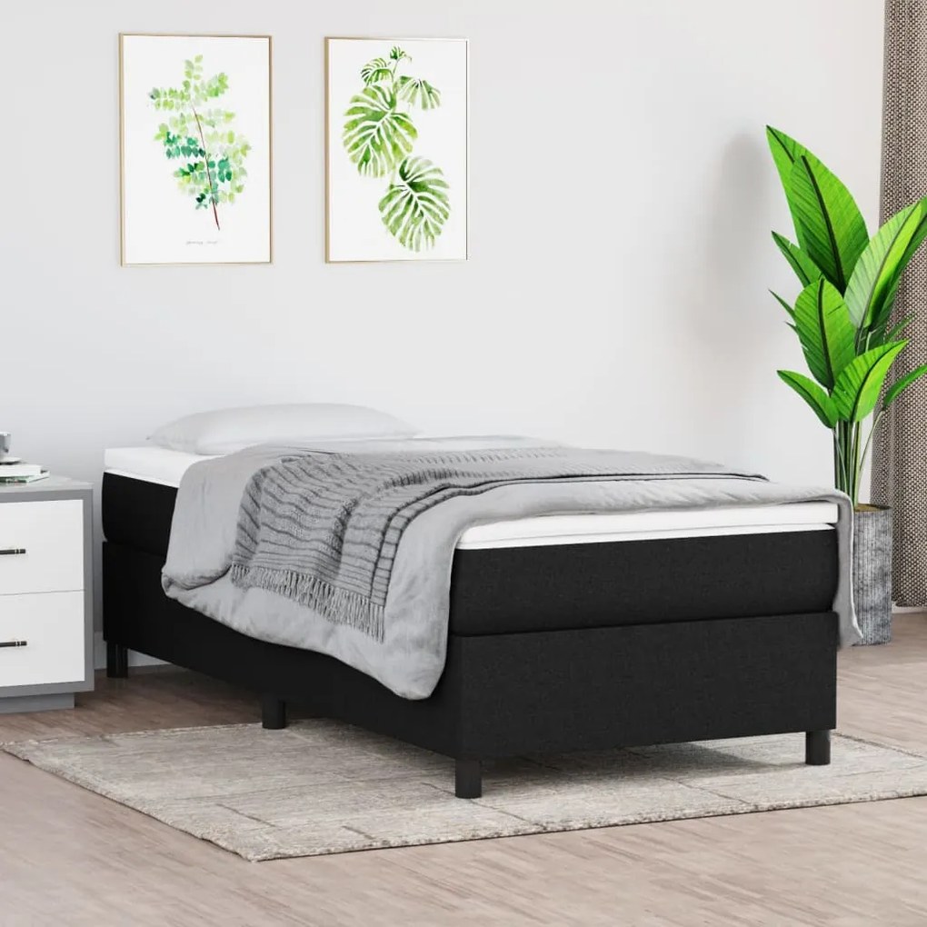 vidaXL Πλαίσιο Κρεβατιού Boxspring Μαύρο 80 x 200 εκ. Υφασμάτινο