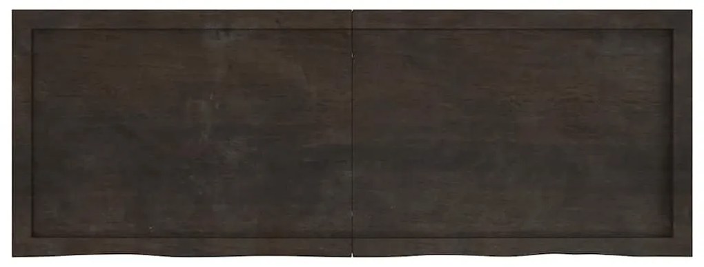 vidaXL Ράφι Τοίχου Σκούρο Καφέ 140x50x(2-4) εκ. Επεξ. Μασίφ Ξύλο Δρυός