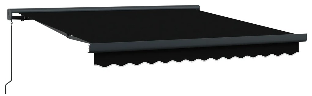 vidaXL Χειροκίνητη Ανασυρόμενη Τέντα Μαύρη 350x250 cm