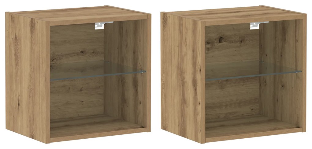 vidaXL 8 κομμάτια Μονάδες Τηλεόρασης με LED Artisan Oak από επεξεργασμένο ξύλο