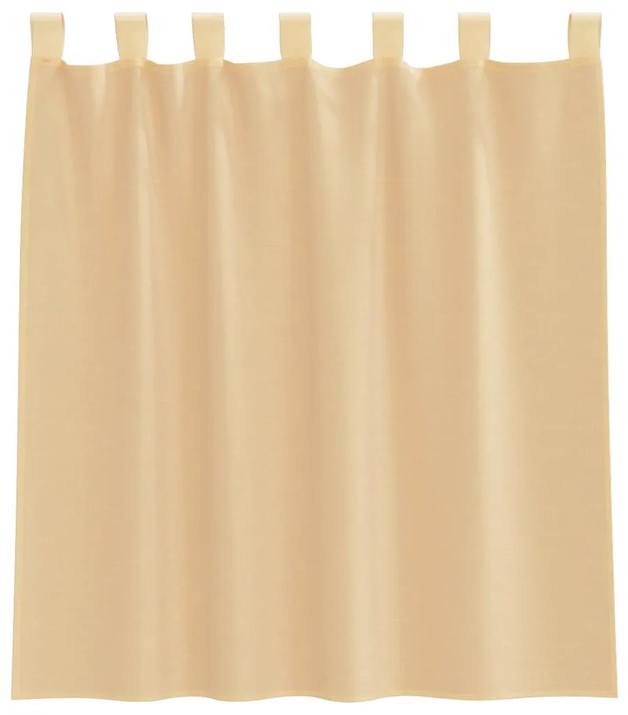 vidaXL Κουρτίνες Voile με βρόχους 2 τεμάχια Άμμος 140x140 cm