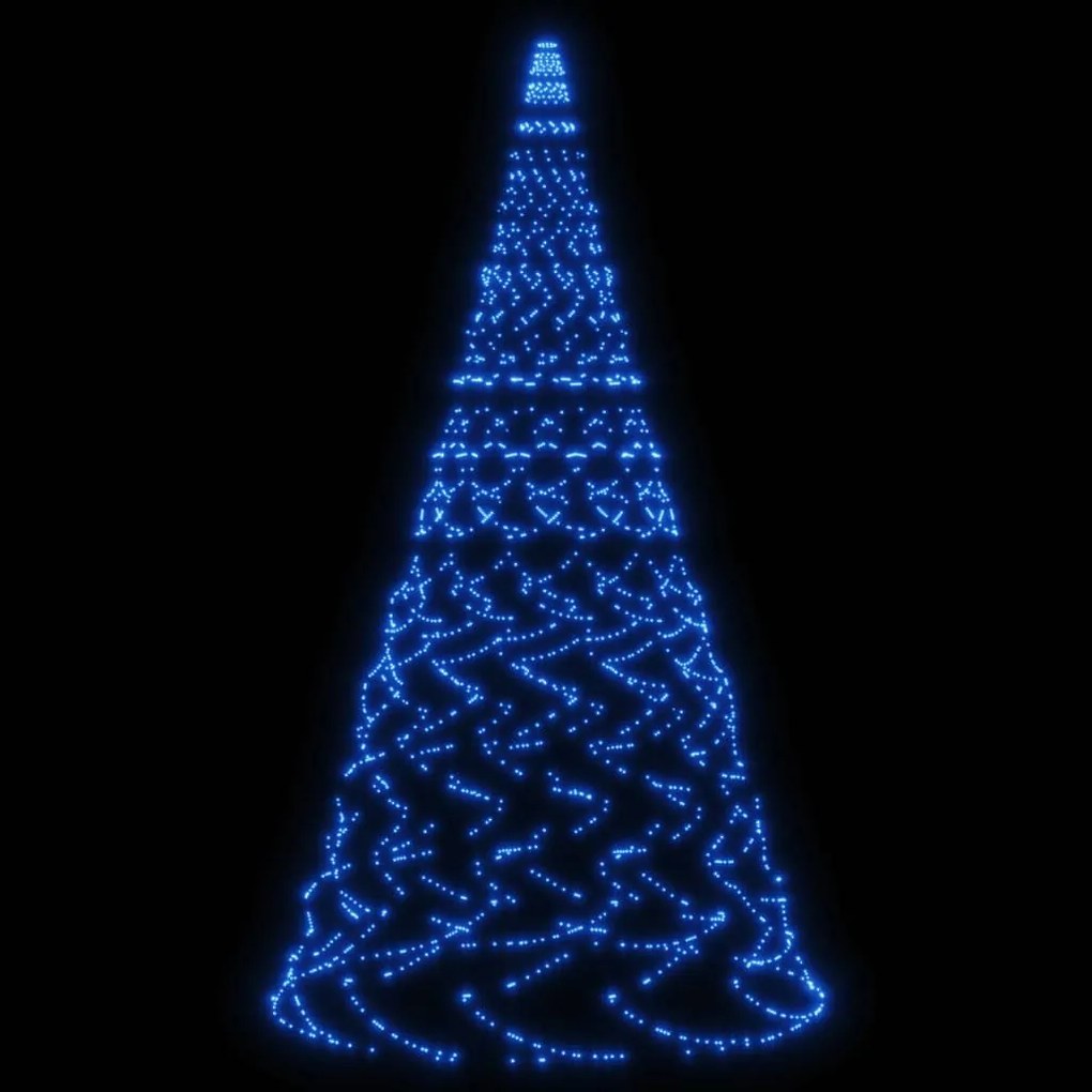 vidaXL Χριστουγεννιάτικο Δέντρο για Ιστό Σημαίας 1400 LED Μπλε 500 εκ.