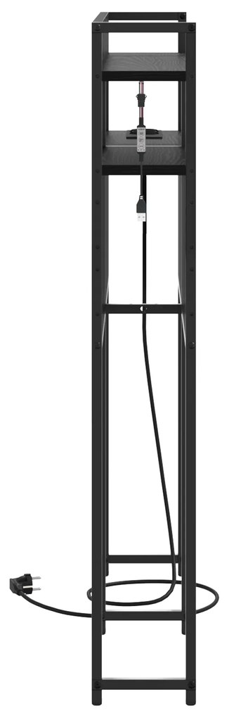 vidaXL Κεφαλάρι Αποθήκης με ράφι Μαύρη δρυς 75 cm Επεξεργασμένο ξύλο