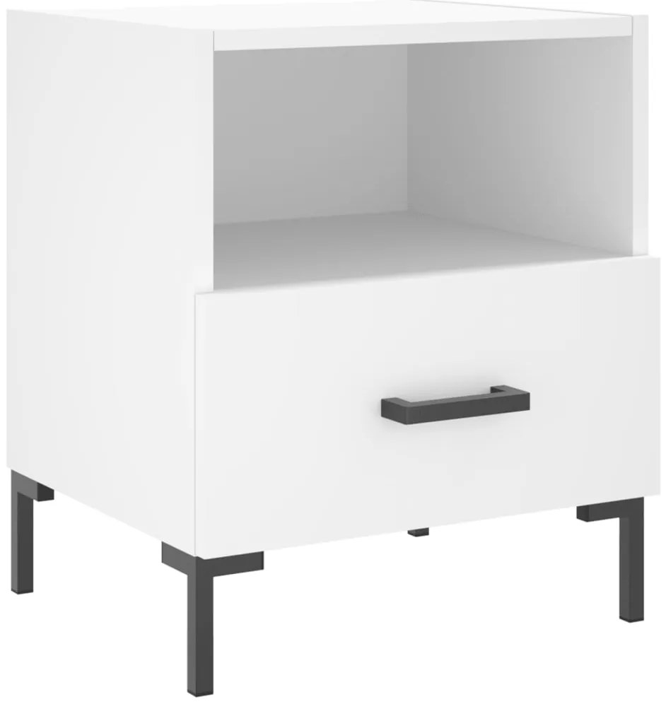 vidaXL Κομοδίνα 2 τεμ. Λευκά 40 x 35 x 47,5 εκ. από Επεξεργασμένο Ξύλο