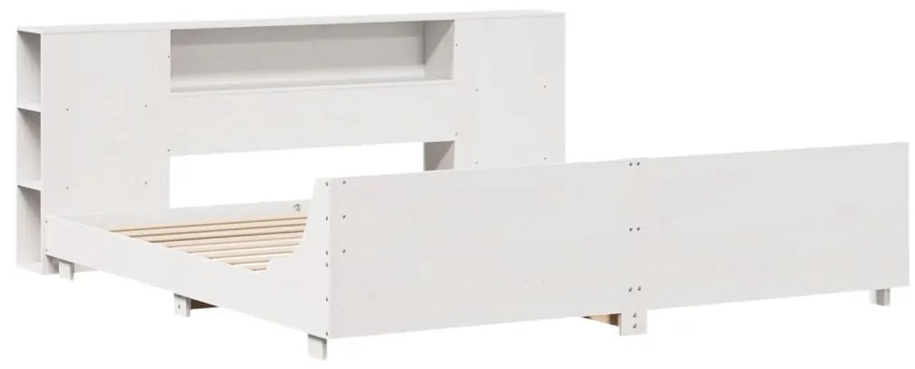 vidaXL Σκελετός Κρεβ. Χωρίς Στρώμα Λευκό 180x200 εκ Μασίφ Πεύκο