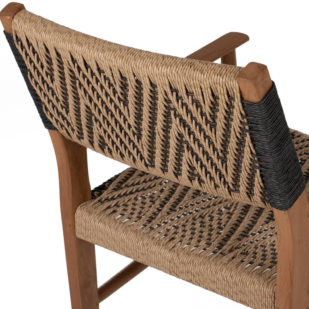 Καρέκλα-Πολυθρόνα Τραπεζαρίας C9383.01 Ξύλο Teak και Συνθετικό Σχοινί 57x66x86Yεκ. 57x66x86 εκ.