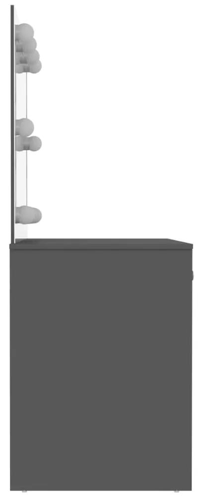 vidaXL Έπιπλο Μακιγιάζ με Φωτισμό LED Γκρι 110 x 55 x 145 εκ. από MDF