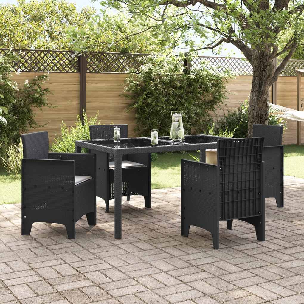 vidaXL Καρέκλες Κήπου Με Μαξιλάρια 4 pcs Ανθρακί 53 x 49 x 85 εκ.