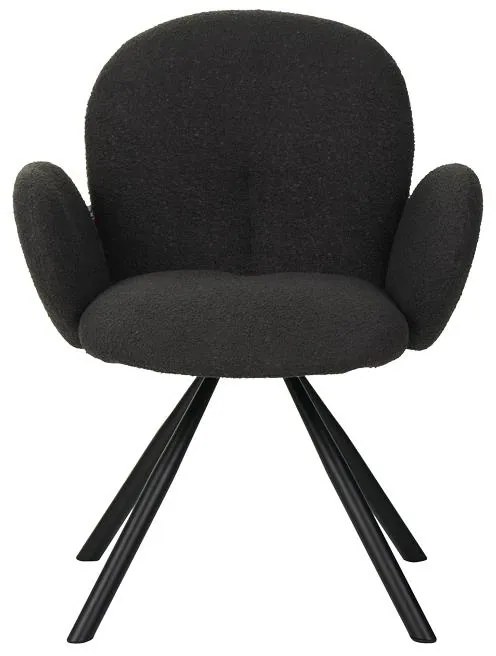 Καρέκλα - Πολυθρόνα Garzele Inart ανθρακί ύφασμα-πόδι μαύρο μέταλλο 68x66x82.5εκ 68x66x82.5 εκ.