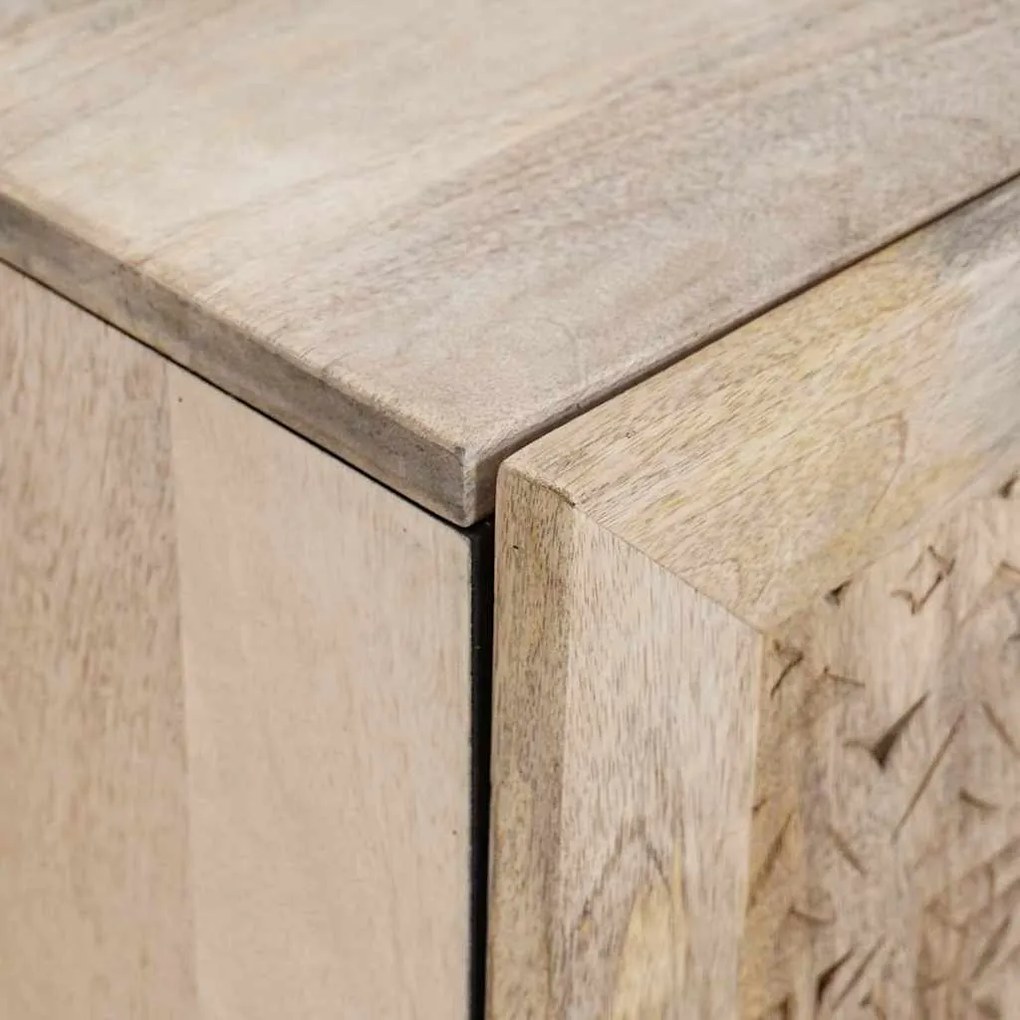 vidaXL Σετ Επίπλων Μπάνιου με συρτάρι 3 pcs Λευκό Μασίφ ξύλο μάνγκο