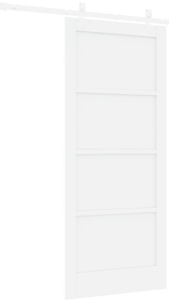 vidaXL Συρόμενη Πόρτα με Σετ Υλικών Λευκή 86x198.5 εκ. Συμπαγές Ξύλο Πεύκου