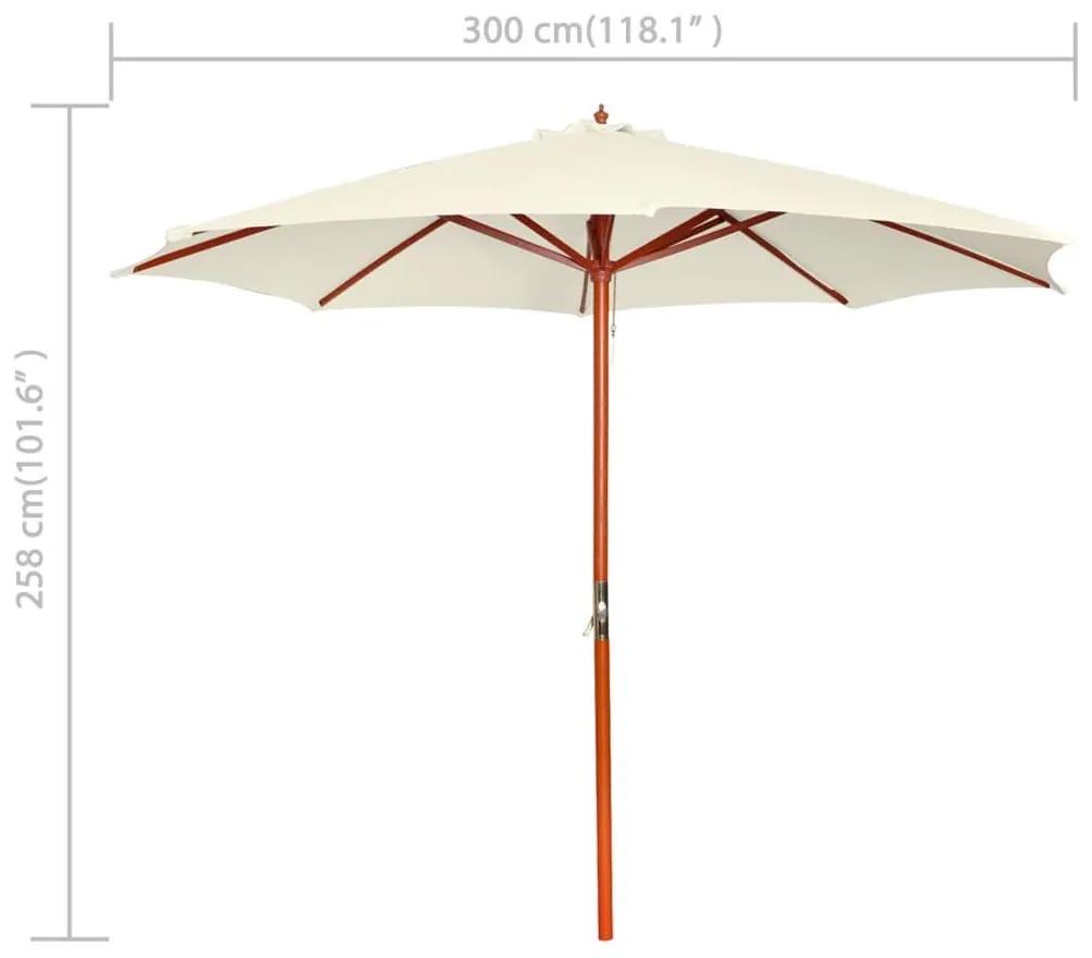 Ομπρέλα Λευκό της Άμμου 300 x 258 εκ. - Λευκό