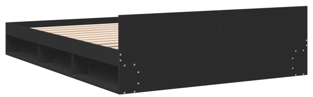 vidaXL Πλαίσιο Κρεβατιού με Συρτάρια Μαύρο 150 x 200 εκ. Επεξεργ. Ξύλο