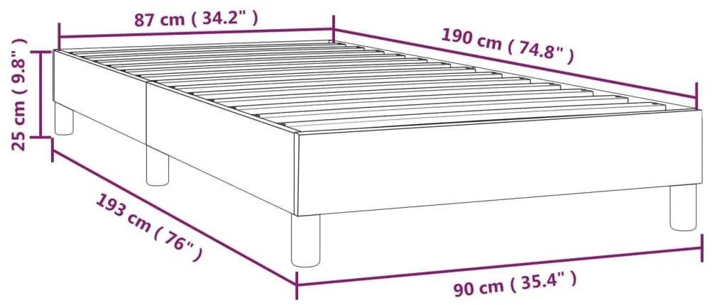 Πλαίσιο Κρεβατιού Boxspring Κρεμ 90x190 εκ. Υφασμάτινο - Κρεμ