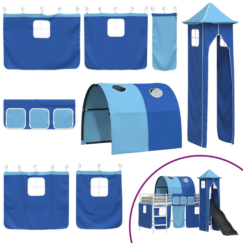 vidaXL Λευκό και Μπλε 99,5 x 200 εκ.