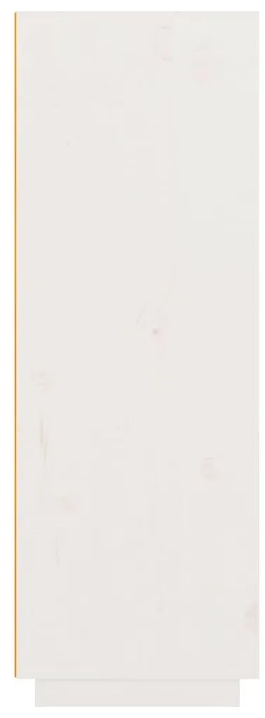 vidaXL Ντουλάπι Ψηλό Λευκό 89x40x116,5 εκ. από Μασίφ Ξύλο Πεύκου
