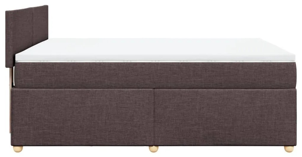 Κρεβάτι Boxspring με Στρώμα Σκούρο Καφέ 160x200 εκ Υφασμάτινο - Καφέ