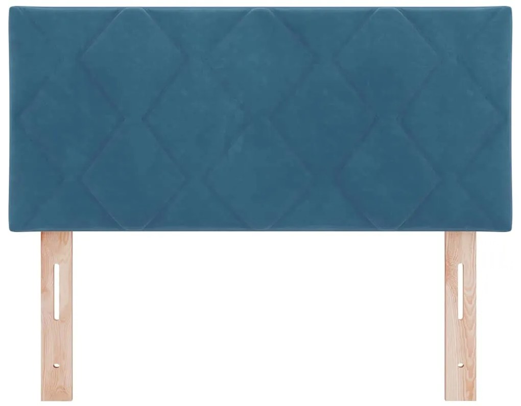 vidaXL LED Κεφαλάρι με φώτα λωρίδας LED Σκούρο Μπλε 90 cm Βελούδο