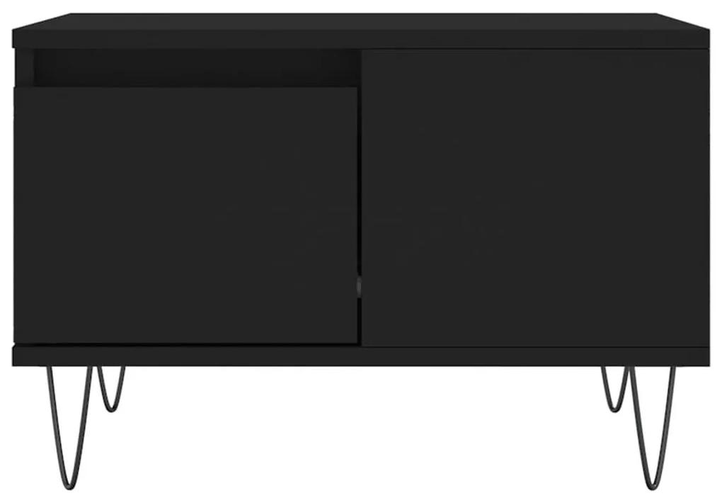 Τραπεζάκι Σαλονιού Μαύρο 55x55x36,5 εκ. από Επεξεργασμένο Ξύλο - Μαύρο