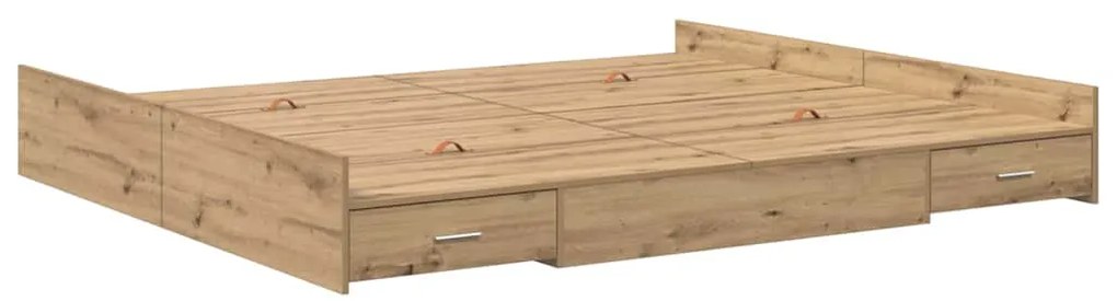 vidaXL Κρεβάτι με αποθηκευτικό χώρο artisan δρυς 200 x 200 cm