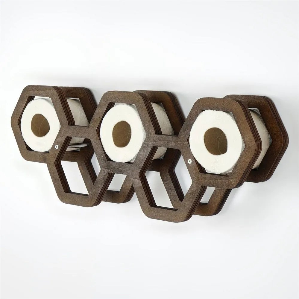 Χαρτοθήκη Μπάνιου Wc020 56x21cm Walnut Kalune Design Polywood
