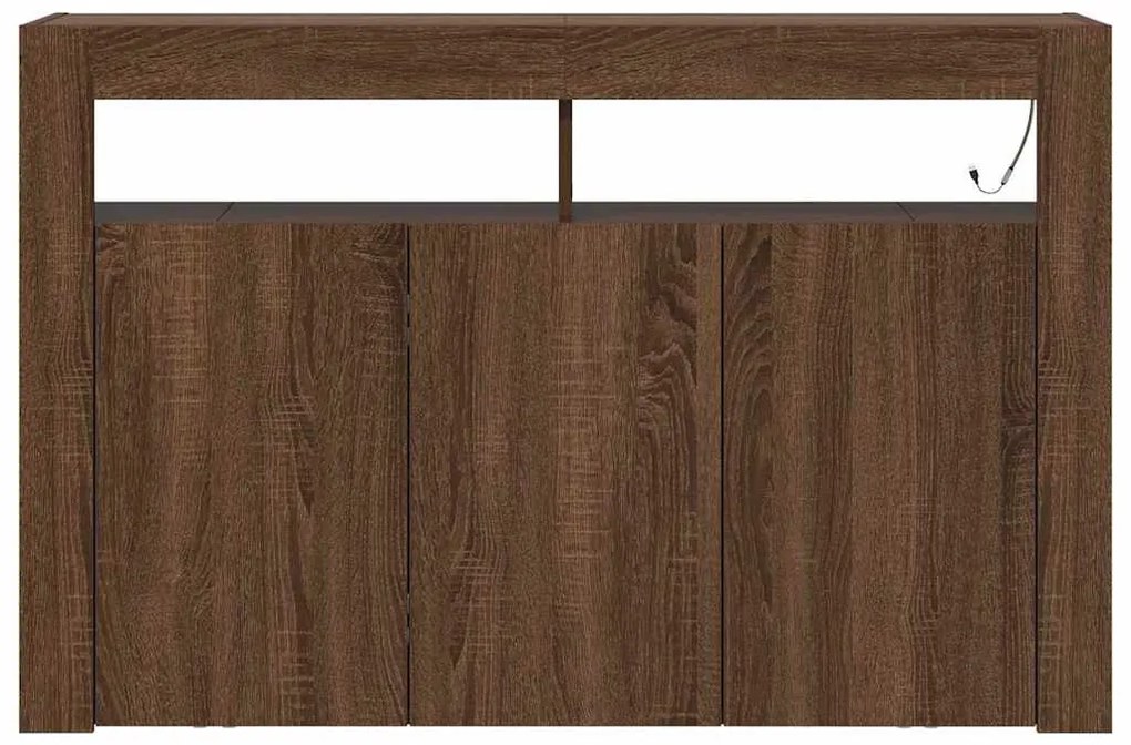 vidaXL Πλαϊνό γραφείο Καφέ δρυς 116 x 30 x 75 εκ. Επεξεργασμένο ξύλο