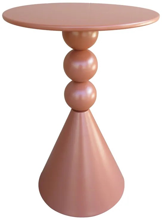 Βοηθητικό τραπέζι Bilane pakoworld μέταλλο σε terracotta απόχρωση Φ39x60εκ