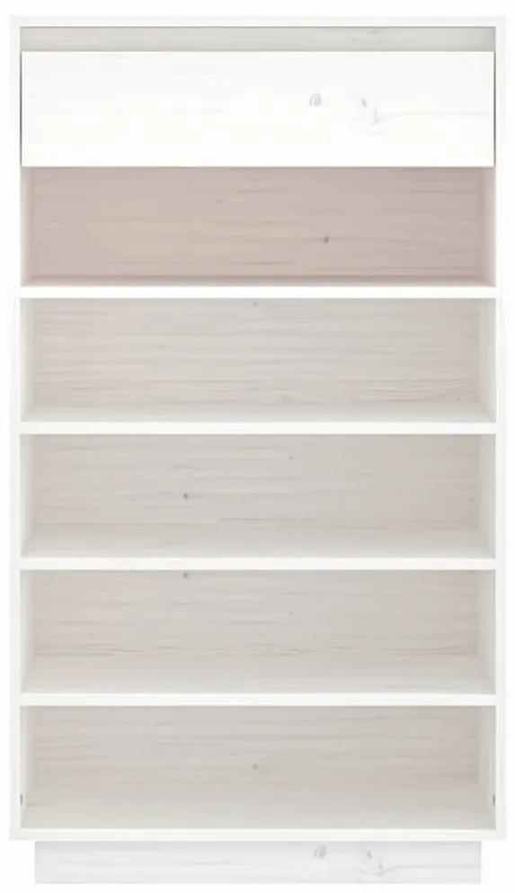 vidaXL Παπουτσοθήκη Λευκή 60 x 34 x 105 εκ. από Μασίφ Ξύλο Πεύκου