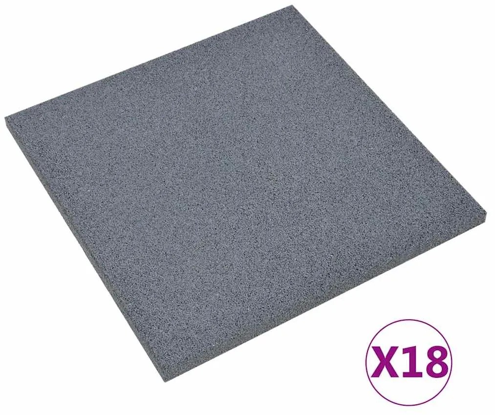 vidaXL Πλάκες Δαπέδου Ασφαλείας 10 τεμ. Γκρι 50x50x3 εκ. Καουτσούκ