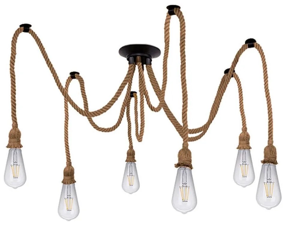 Φωτιστικό Οροφής Atrox 01547 6xΕ27 Black-Beige GloboStar