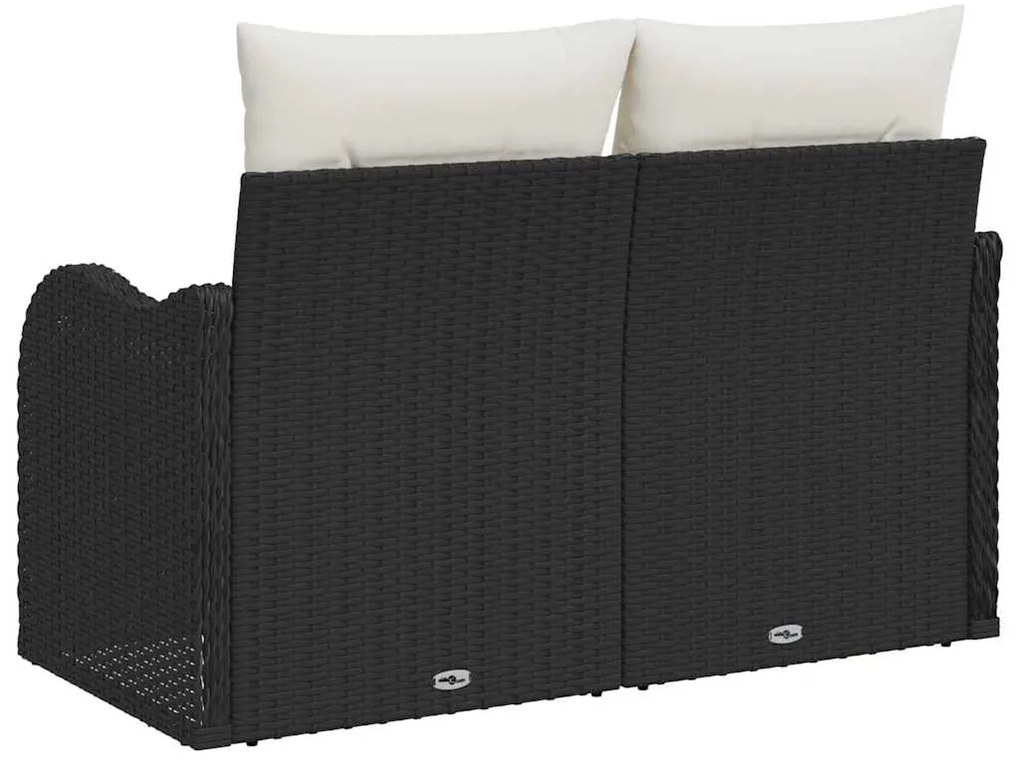 vidaXL Καναπές Κήπου με μαξιλάρι Μαύρο 121 x 62 x 69εκ συνθετικό ρατάν