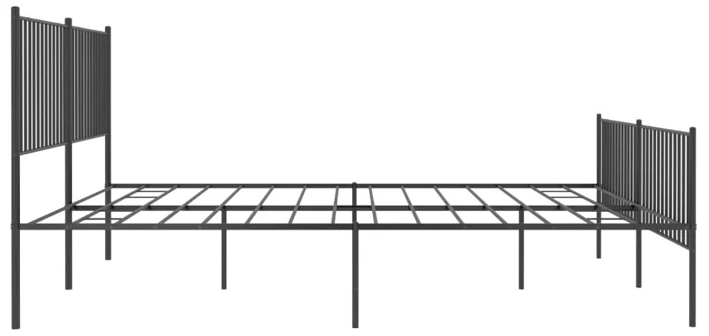 vidaXL Πλαίσιο Κρεβατιού με Κεφαλάρι&Ποδαρικό Μαύρο 193x20 εκ. Μέταλλο