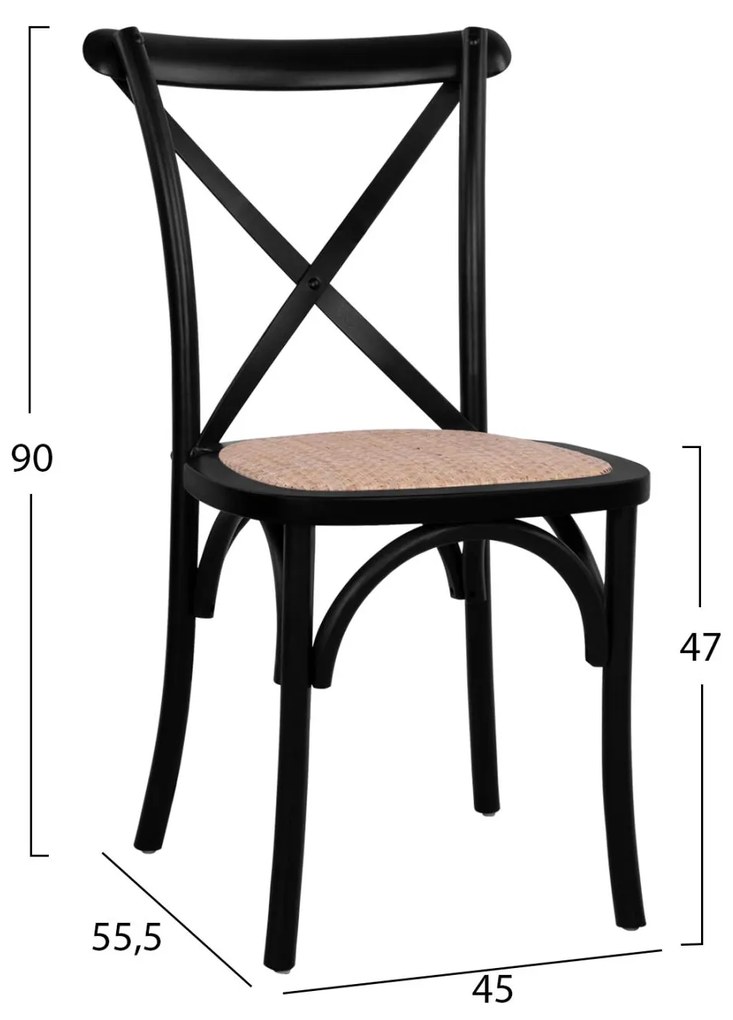 Καρέκλα OWEN Ξύλινη Οξιά Μαύρο 45x55,5x90Y εκ. 45x55.5x90 εκ.