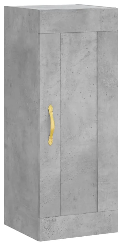 vidaXL Ντουλάπι Γκρι Σκυροδέματος 34,5x34x180 εκ. Επεξεργασμένο Ξύλο